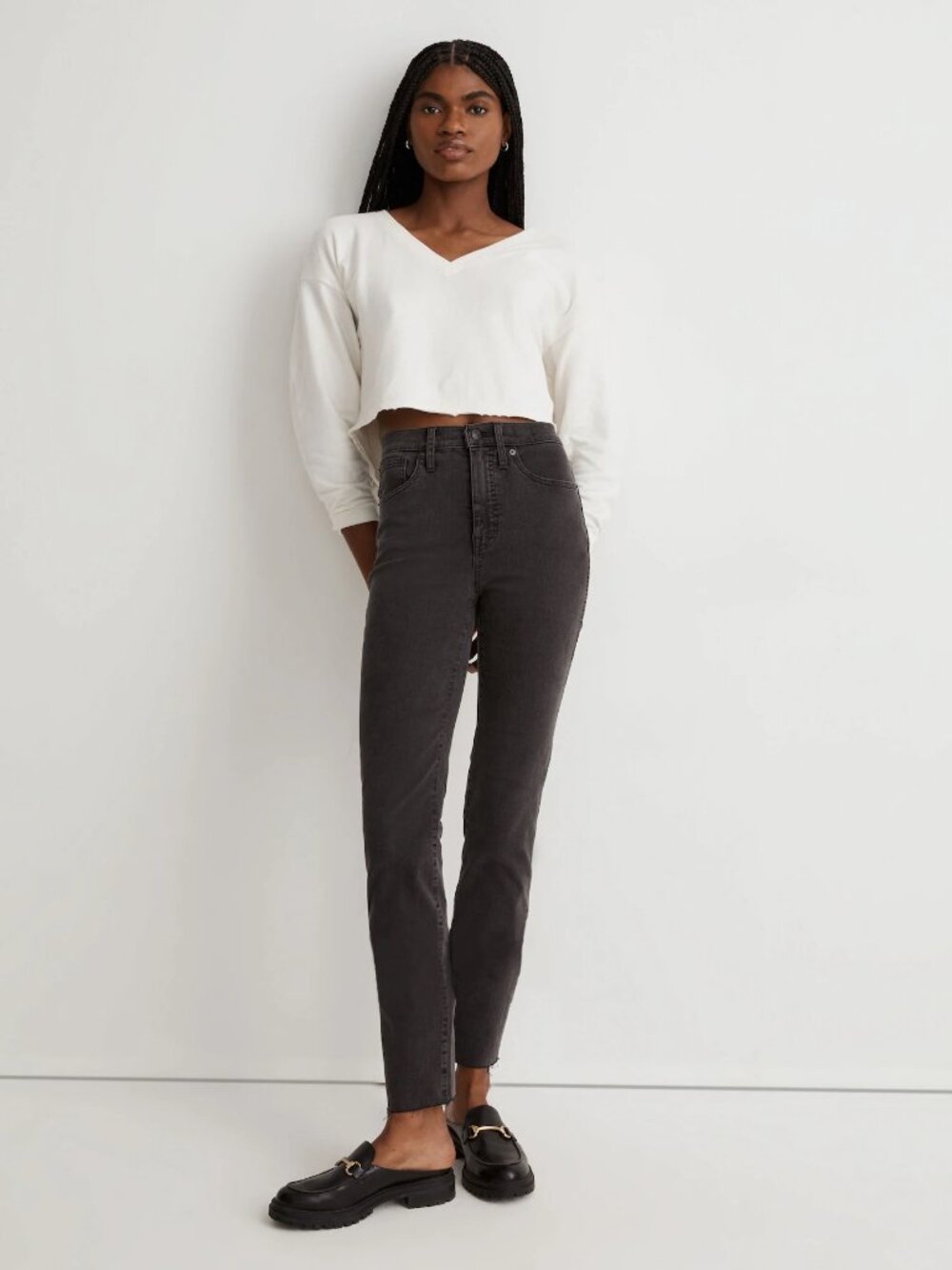 Madewell Stovepipe Jeans in Banberry Wash Raw-Hem Edition